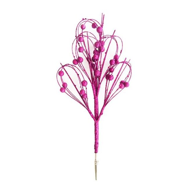 Pique Plume de Paon Rose de 12 Po avec Paillettes Roses - Lot de 5