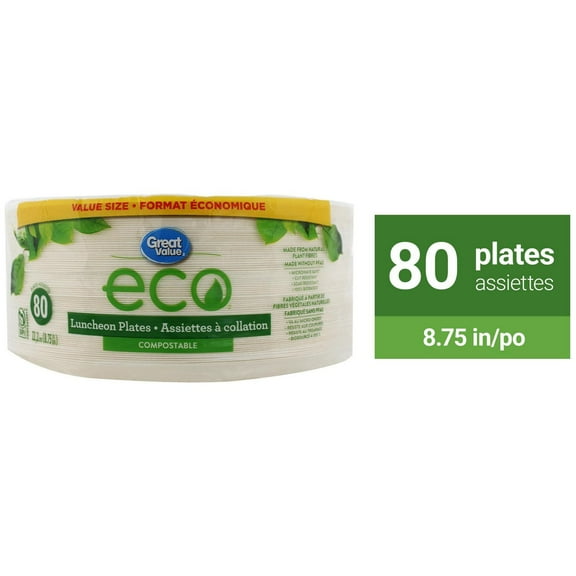 Great Value Assiettes à Collation, 80 Assiettes