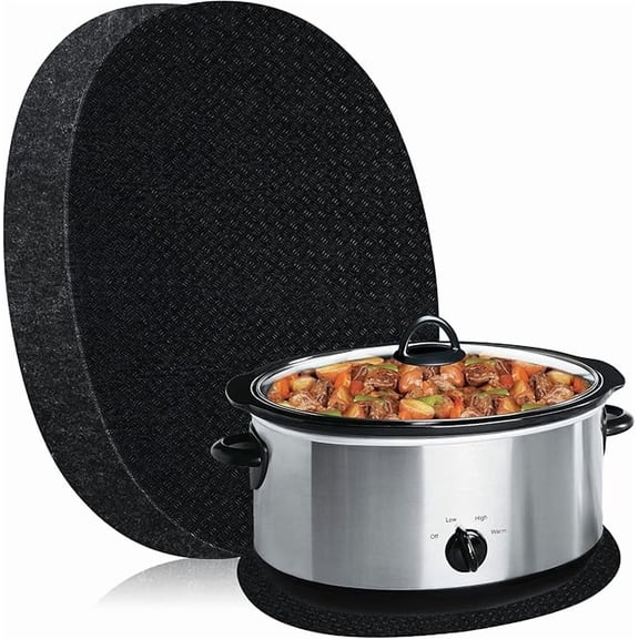 2Pcs Heat Resistant Mat for Slow Cooker with Appliance Slider Function, 2 Pack Countertop Protector for Slow Cookers