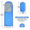 thumbnail image 2 of Croosse Sleeping Bag for Kids Adult - Lightweight Waterproof Backpacking Sleeping Bag for Camping-2lb-Blue, 2 of 8