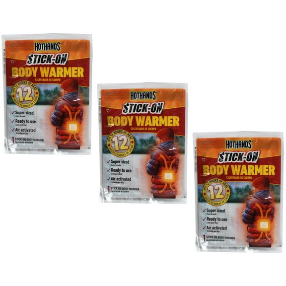 HotHands Supersize Body Warmer with Adhesive Up to 12 Hours of Heat Pack of 3