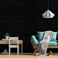 thumbnail image 3 of CHIHUT Black Peel and Stick Wallpaper Silk Embossed Black Contact Paper Self Adhesive Vinyl Textured Wallpaper Decorative Removable Wall Paper Roll for Bedroom Kitchen Cabinets Countertops 17.7”x100”, 3 of 8