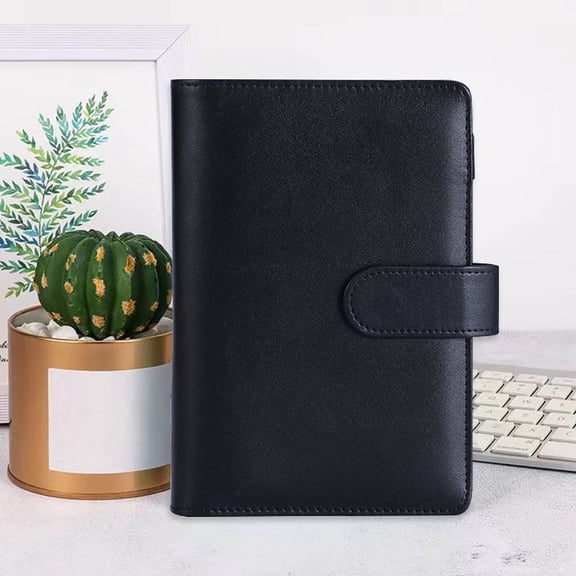 A6 6-Ring Loose Leaf Notebook Cover 5 x 7 Inch Refillable Planner Cover Buckle Closure Metal Notebook Protector for Office