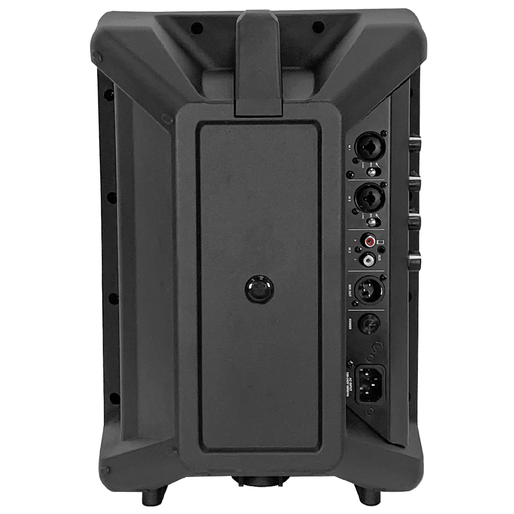 Seismic Connect - Pair of Powered 8 Inch Portable 2-Way Compact PA Speakers with Rechargeable Battery - All-In-One PA System