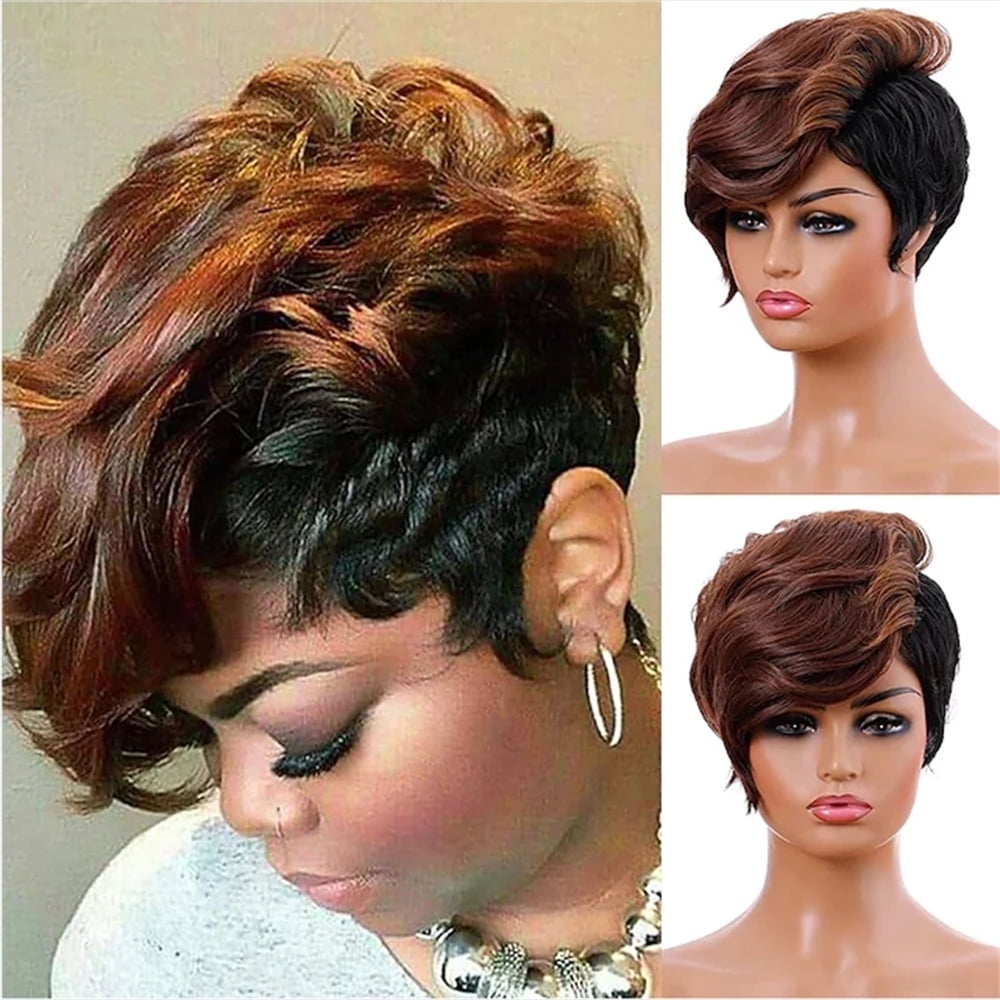 Noyal Short Wavy Curly Pixie Boy Cut Wig Hair Wigs Women Burgundy Brown Short Straight Hair Wigs Noyal Short Wavy Curly Pixie Boy Cut Wig Hair Wigs Women Burgundy Brown Short Straight Hair Wigs
