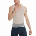 thumbnail image 3 of Gvdentm Black Tank Top Men Men's Mesh Fishnet Muscle Top See Through Shirts Fitted Crew Neck Tee Clubwear White S, 3 of 8