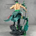 thumbnail image 3 of GK LX MAX Figura de Estatua de 3 Cabezas con Efectos Especiales Verdes, One Piece, Zoro, Modelo de Anime, colección de muñecos, 31,5 cm, 3 of 5