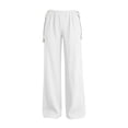 thumbnail image 3 of Plus Size Pants for Women 13x New Wide Leg Pants for Women Elastic Waist Textured Long Trousers with Tassel Drawstring Loose Fist Casual Pants with Pockets, 3 of 6