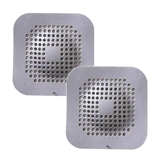 Oleegame 2PC Sink Drain Filter Cover 1PCS Floor Drain- Filter Hair Filter Bathroom Sewer Round Kitchen Sink Gray