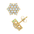 thumbnail image 2 of 1/2 Carat Diamond Hexagon Stud Earrings in 14K Yellow Gold, 2 of 4