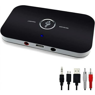 Bluetooth 5.0 Transmitter Receiver, 2-in-1 Wireless Audio Adapter,3.5mm AUX RCA Adapter for TV PC Headphones Car Home Stereo System