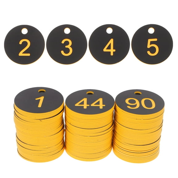 Hemoton 100pcs Round Numbered Key Tags Holes Circular Numbered Tags Keychain Tag Plastic Number Discs Number Keychain Numbered Tags