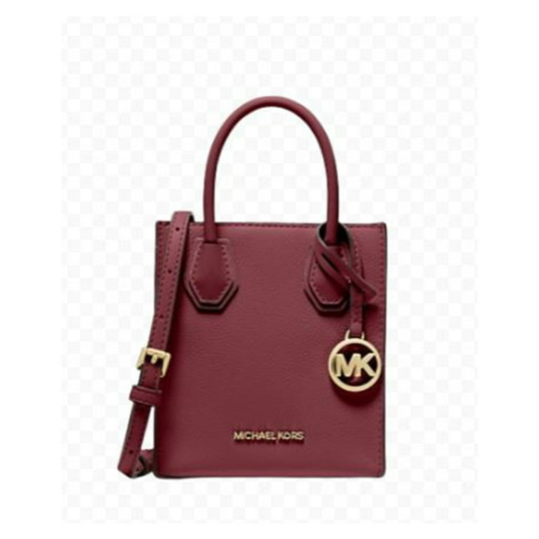 Michael Kors Women s Mercer Extra Small Pebbled Leather Crossbody Bag Oxblood 35S1GM9T0L oxbl Walmart