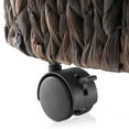 thumbnail image 6 of Casafield Rolling Storage Basket - Espresso, Handwoven Hyacinth Rolling Hamper with Lid, Storage Bin on Wheels for Living Room, Bathroom, Laundry, 6 of 7