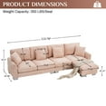 thumbnail image 6 of Wiilayok Convertible Sectional Sofa, Comfy Chenille 4 Seat L Shaped Modern Sofa Couch with Reversible Ottoman,Pink, 6 of 8