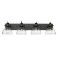 thumbnail image 5 of Yep by Golden Lighting Hines 4-light Vanity in Matte Black and Seeded Glass, 5 of 6