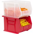 thumbnail image 3 of Akro-Mils Stackable Storage Bins, AkroBins 30239 Stacking Organizer, 11"x8"x7", Red, 6-Pack, 3 of 10