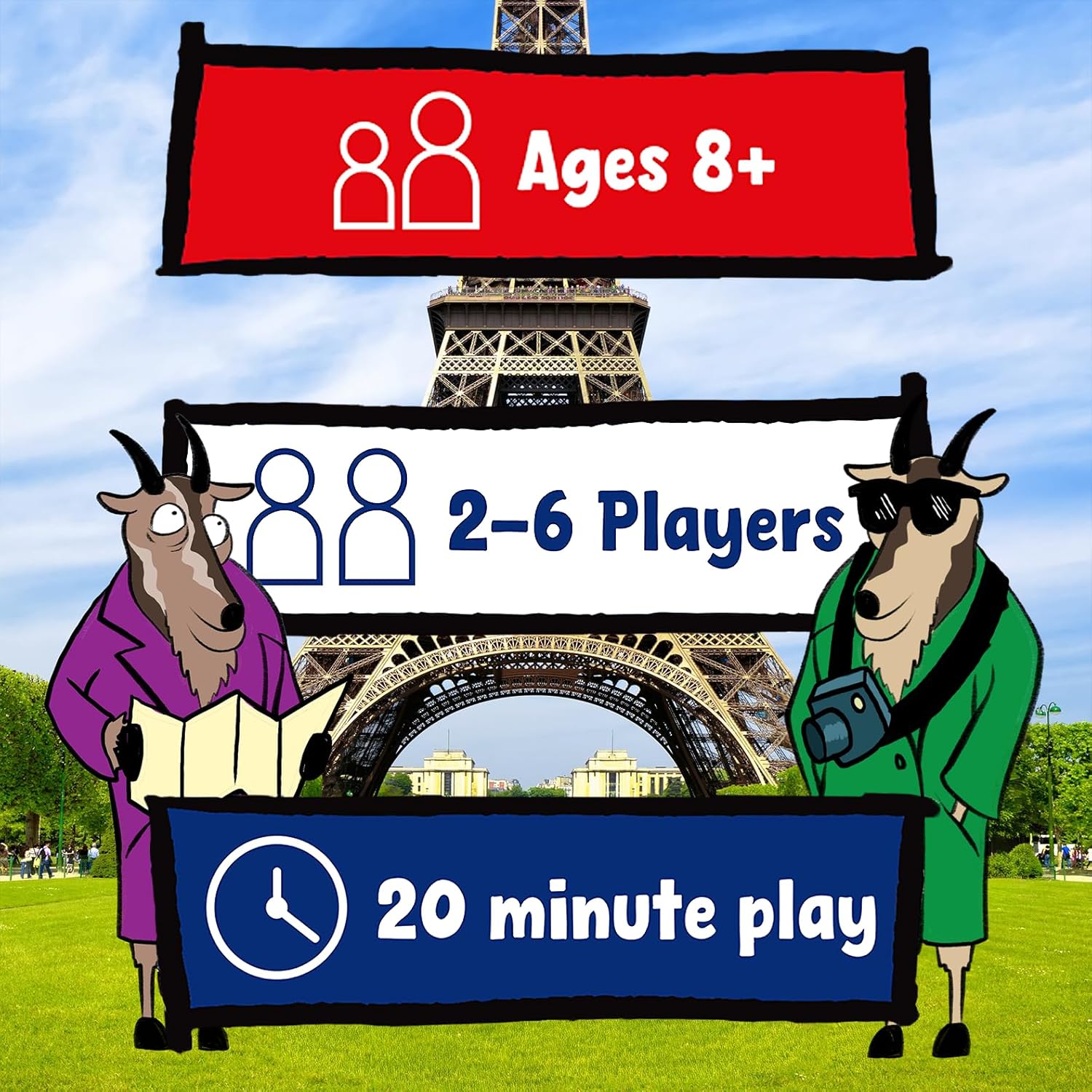 Messy Table Games French Goats in Trench Coats, Exciting New Card Game, Great for Game Night, Perfect for Kids and Adults, Ages 8 and up