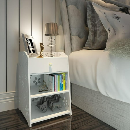 table bedside bedroom ktaxon stroage shelf stand furniture night modern walmart