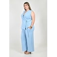 thumbnail image 2 of Set pantalon y blusa cruzada Roman Fashion /Tallas Extras, 4385 (Azul cielo) azul cielo 38, 2 of 6