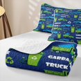 thumbnail image 4 of Castle Fairy Cartoon Garbage Truck Quilt Full,Recycle Bin Print Full Bedspread Sets,Green Blue, 4 of 7