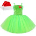 thumbnail image 3 of Disfraz de Grinch para niños, vestido de tutú de monstruo peludo verde brillante para niñas, regalos de Navidad, ropa de fiesta de Navidad para niños, 3 of 5