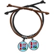 thumbnail image 1 of I Am from mon Islands Bracelet Double Leather Rope Wristband Couple Set Gift, 1 of 2
