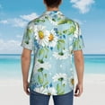 thumbnail image 5 of Black Daisy Mens Hawaiian Shirt Short Sleeve Casual Button Up Tropical Summer Beach Shirt, 5 of 9
