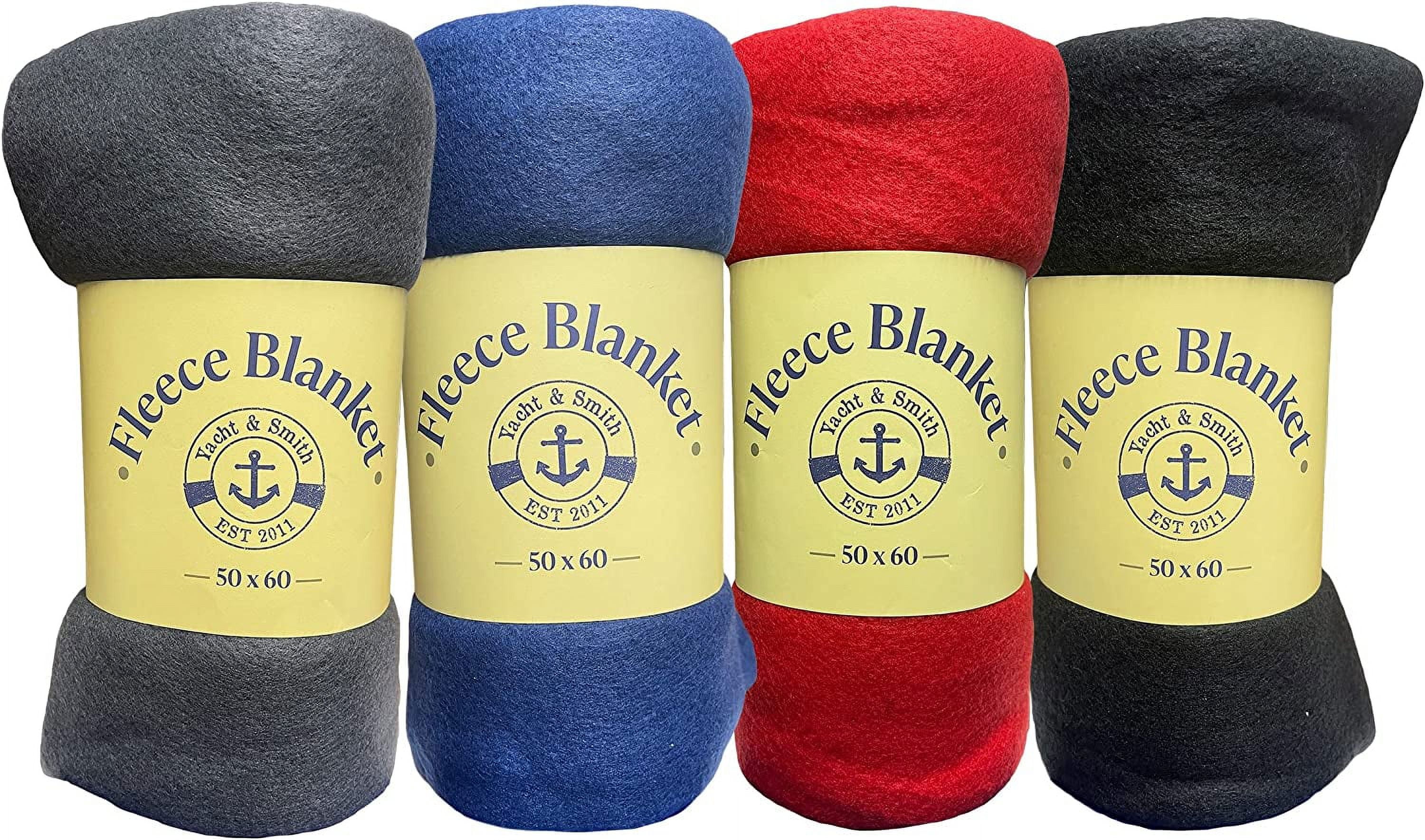 Yacht & Smith Soft Fleece Blankets 50 X 60, Lightweight, Cozy Warm Throws Dark Colorful Blanket Sofa Travel Outdoor, Wholesale