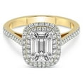 thumbnail image 3 of 4 Carat IGI Certified Emerald Shape Lab Grown Diamond Engagement Ring | 14K Yellow Gold |Arya Double Halo Diamond Ring | FG-VS1-VS2 Quality Friendly Diamonds, 3 of 4