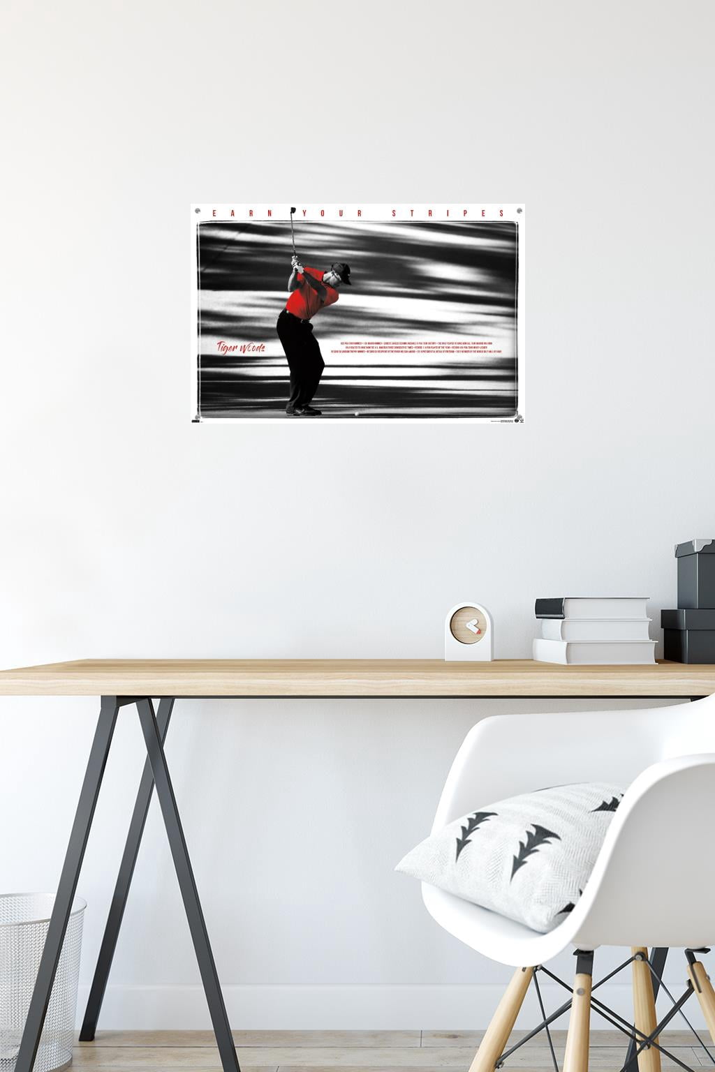 Tiger Woods - Earn Your Stripes Wall Poster with Push Pins, 14.725" x 22.375"