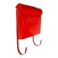 thumbnail image 3 of NACH Euro Series Modern Mailbox, Decorative Mail Holder, Wall Mount Mailboxes for Outside, Rust Resistant Galvanized Metal Mailbox, 12" x 11" x 4.5", Red, MB-44766, 3 of 5