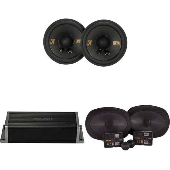 Kicker 47KEY2004 4-Channel DSP Smart Amp w/ 51KSS 6x9" & 2.75" Audio Upgrade Bundle