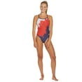 thumbnail image 4 of Arena Women's Spraypaint Maxlife Light Drop Back One Piece Swimsuit (24, Red/White/Navy), 4 of 5