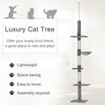 thumbnail image 4 of Pawhut Adjustable Height Floor To Ceiling Vertical Cat Tree, Gray and White, 9', 4 of 10