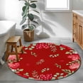 thumbnail image 3 of Valentine's Day Love Heart Round Area Rug 3.3Ft Washable Circle Rugs for Dining Room Table, Eucalyptus Red Love Heart Non-Slip Carpet Floor Mats Indoor Outdoor Carpet Runner Aesthetic Home Decor, 3 of 8