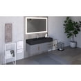 thumbnail image 6 of Nile 48" Gray Wood Floating Vanity with Black Top and Gold Trim, 6 of 8
