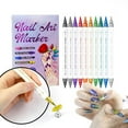 thumbnail image 2 of 10 Colors Dual-Tip Nail Art Pens Set, 3D Nail Polish Pens Quick-Drying Acrylic Paint Markers, Nail Point Graffiti Dotting Pen Drawing Painting Liner Brush for DIY Nail Art Beauty Adorn Manicure Tools, 2 of 9