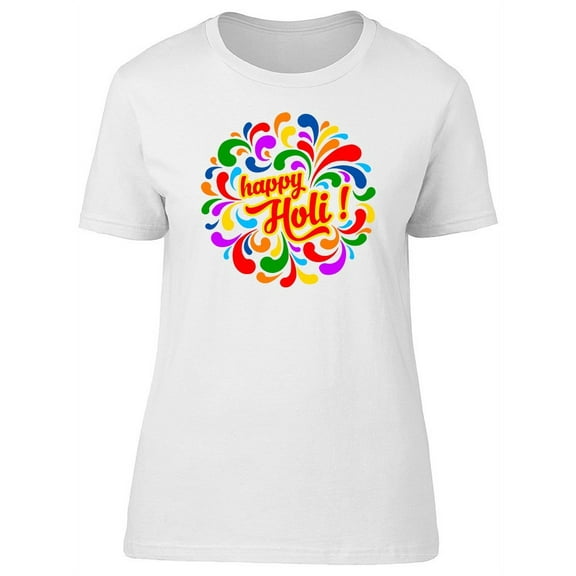 Happy Holi! Colorful Paisley T-Shirt Women -Image by Shutterstock, Female Small