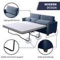 thumbnail image 5 of ijuicy 2-in-1 Pull Out Sofa Bed Full Size, Velvet Loveseat Sleeper Sofa with Folding Mattress, Pull Out Couch Bed for Small Spaces, Sleeper Sofa for Living Room/Apartment/Office- Blue, 5 of 6