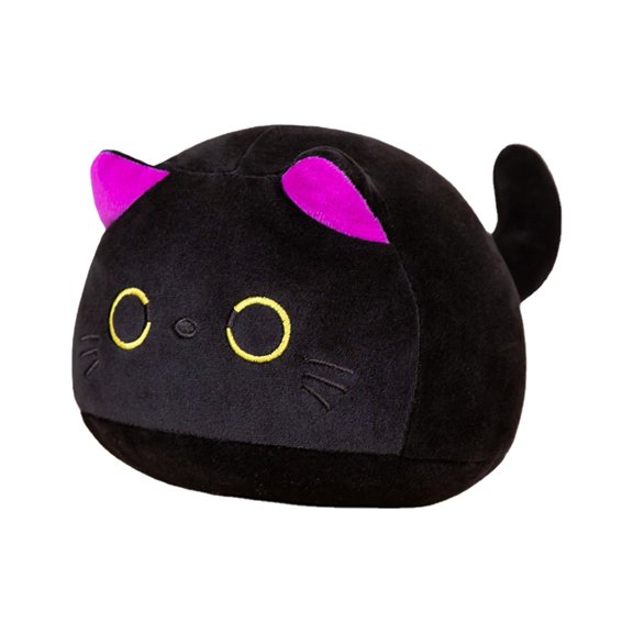 Yammee Black Cat Throw Pillow Cute Animal Cushion Pillow Stuffed Doll Ornaments for Home Bedroom Living Room Bed Sofa