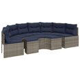 thumbnail image 3 of vidaXL 2 Piece Patio Sofa Set Half-Round Gray Poly Rattan, 3 of 10
