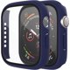 thumbnail image 1 of 2 Pack Hard PC Case with Tempered Glass Screen Protector Compatible with Apple Watch Series 7 41mm Case, Ultra-Thin Scratch Resistant Overall Protective Cover for iWatch Men Women, Blue, 1 of 5