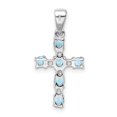 thumbnail image 3 of White Sterling Silver Charm Pendant Themed Swiss Blue Topaz Round Pear Diamond 22 mm 11, 3 of 3