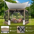 thumbnail image 3 of COBIZI 12x12 Pop-up Gazebo Screen Canopy with 5 Sidewalls and Mosquito Nettings for Camping, Tent Instant Screened House with Carrying Bag and Ground Stakes, Khaki(Upgraded), 3 of 9