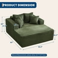thumbnail image 4 of Indoor Oversized 61"L Chaise Lounge Chair, Upholstered Corduroy Sofa with 4 Pillows and Armrests, No Assembly Required, Full Compression Polyurethane Loveseat for Reading Living Room Bedroom Office, 4 of 9