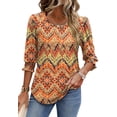 thumbnail image 3 of Fantaslook Blouses for Women Dressy Casual 3/4 Length Sleeve Womens Tops with Smocked Cuffs Fashion Shirts, 3 of 8