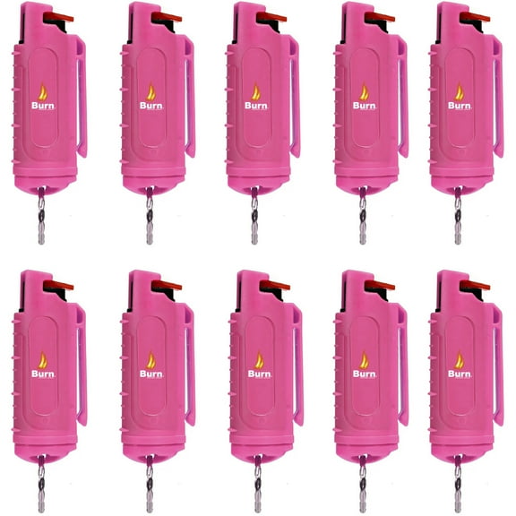 BURN Pepper Spray 1/2oz Pink 10 Pack