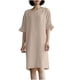 thumbnail image 2 of Puntoco Vestido Camisero Informal De Verano Para Mujer, Holgado, Con Cuello Redondo, Manga Corta, Color Liso, Vestido Camisero De Algodón Y Lino, Color Beige Xxl,Regalos Para Mujer Joven, 2 of 7