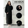 thumbnail image 6 of AMITOFO Long Robes for Women, Soft Fluffy Fleece Bath Robe with Front Pocket, Winter Warm Plush Lapel Women's Robes, Adjustable Belt, 6 of 8